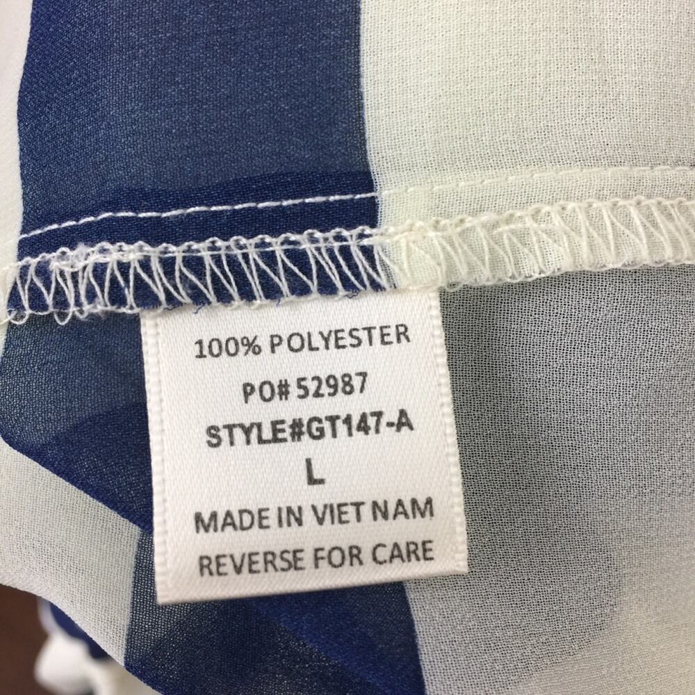 •Timing• Striped Sheer Button Down - Picture 5 of 5